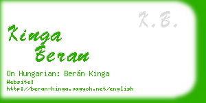 kinga beran business card