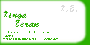 kinga beran business card